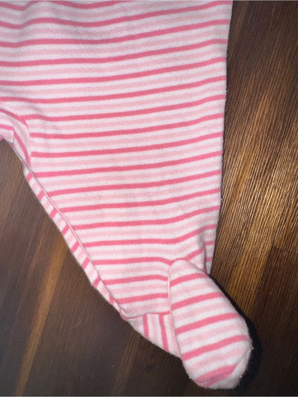 Ralph Lauren Baby Girl Pink Striped Footed Romper Size 6M Polo logo